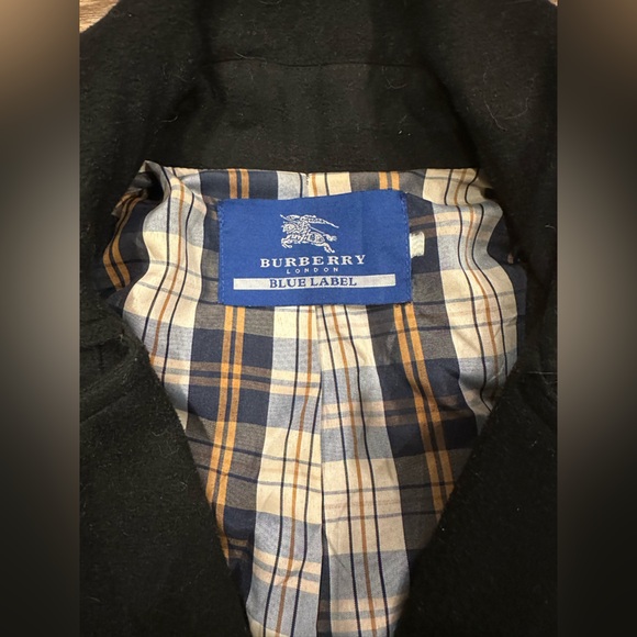 Burberry Blue Label Black Double-Breasted Pea Coat - Picture 5 of 15